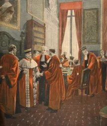 A Corte de Apelação Durante o Zola Affaire, ilustração de &39;Le Petit Journal: Suplemento Ilustre&39;, 17 de abril de 1898